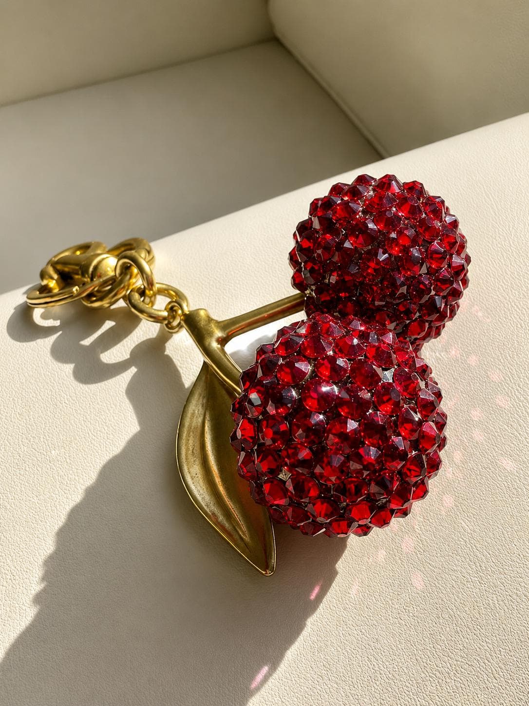 Luxury crystal cherry bag charm — photograph 1 of 6