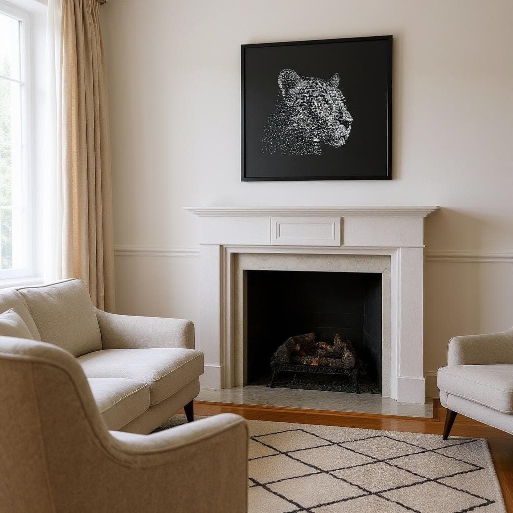 Handmade rhinestone leopard canvas art — photograph 1 of 6